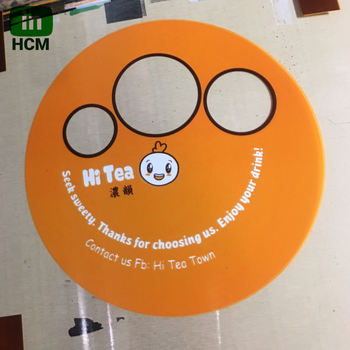 In logo cửa hàng lên cuộn ép màng ly nhựa