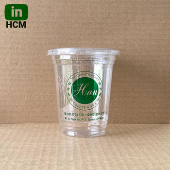 Ly nhựa pet 360ml in logo cafe