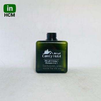 Chai nhựa vuông in logo đựng dầu gội