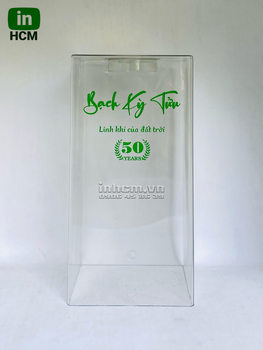 Hộp nhựa đựng rượu in logo 1 màu
