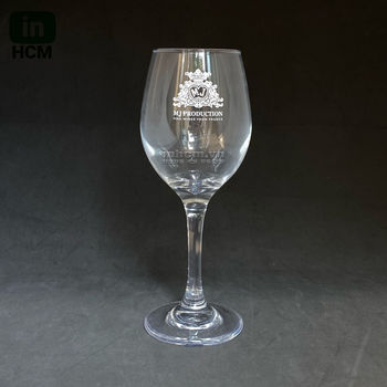 Ly thủy tinh đựng rượu vang in logo 1 màu
