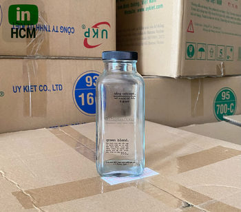 Chai thủy tinh in logo 1 màu