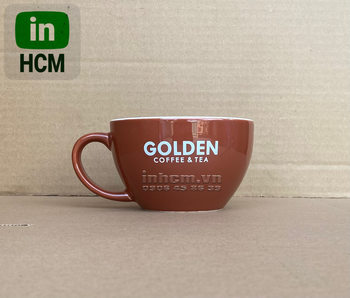 Ly sứ in logo quán cf