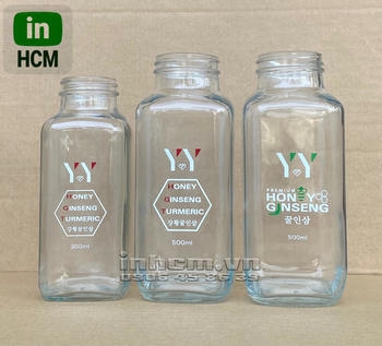 In logo 2 màu lên chai thủy tinh