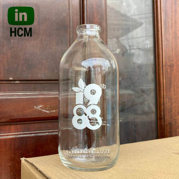 Chai thủy tinh 1 lít in logo 