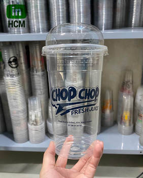 Ly trà sữa đáy bằng nắp cầu pp 700ml