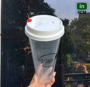 Ly trà sữa nắp tim trắng size lớn in hinh·