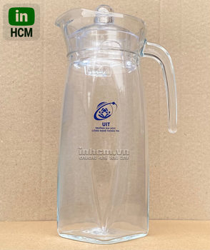 Bình thủy tinh đựng nước in gia công logo lên