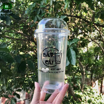 Ly trà sữa đáy bầu size L in logo thương hiệu