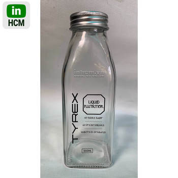 chai thủy tinh đựng nước ép in logo gia công