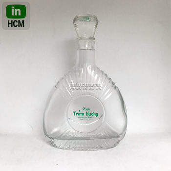Chai thủy tinh đựng rượu in logo