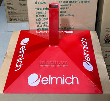 Trụ 4 cạnh in logo 1 màu